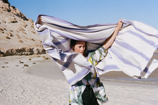 Raw Silk Beach Throw in Lilac