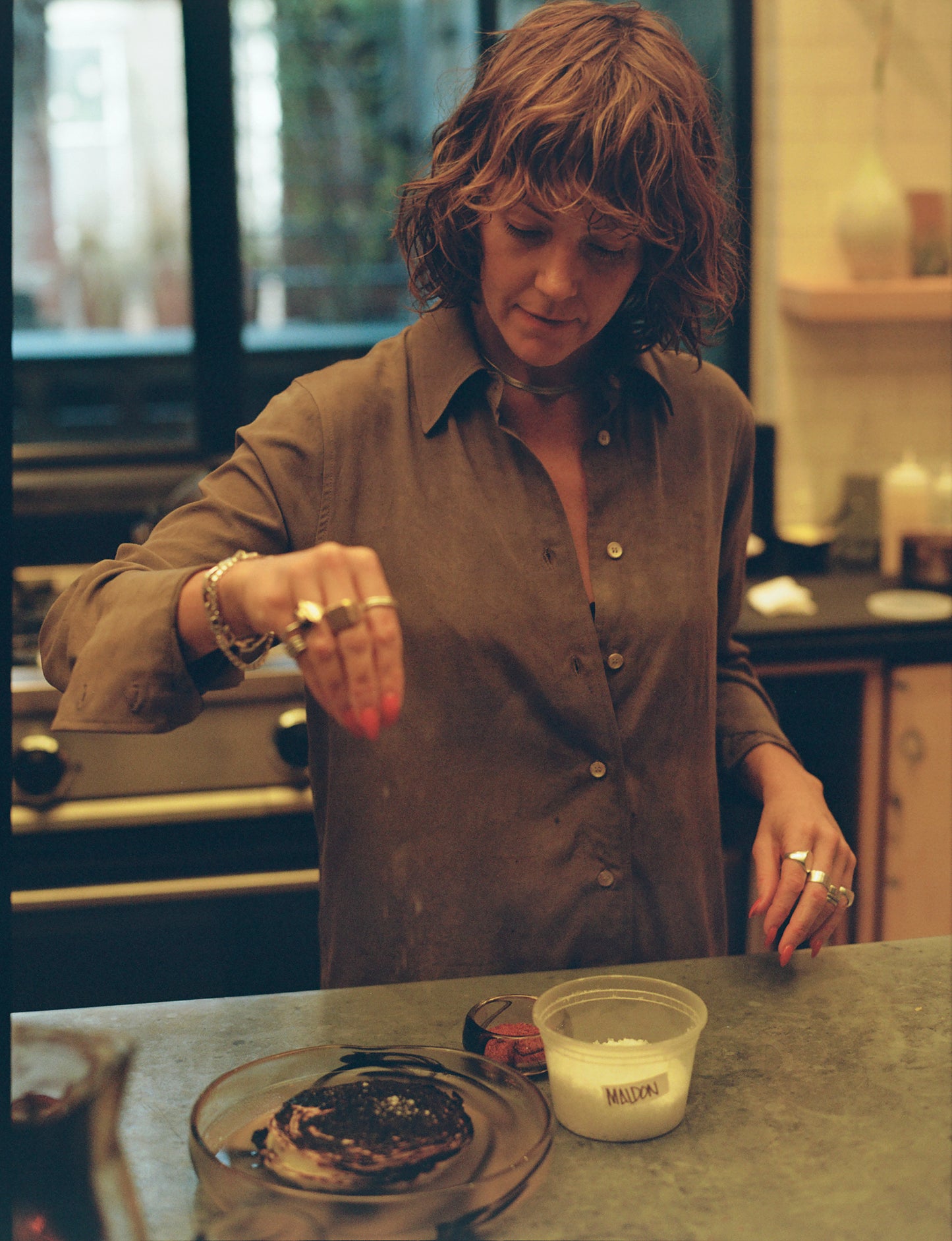 botanical button down in ash