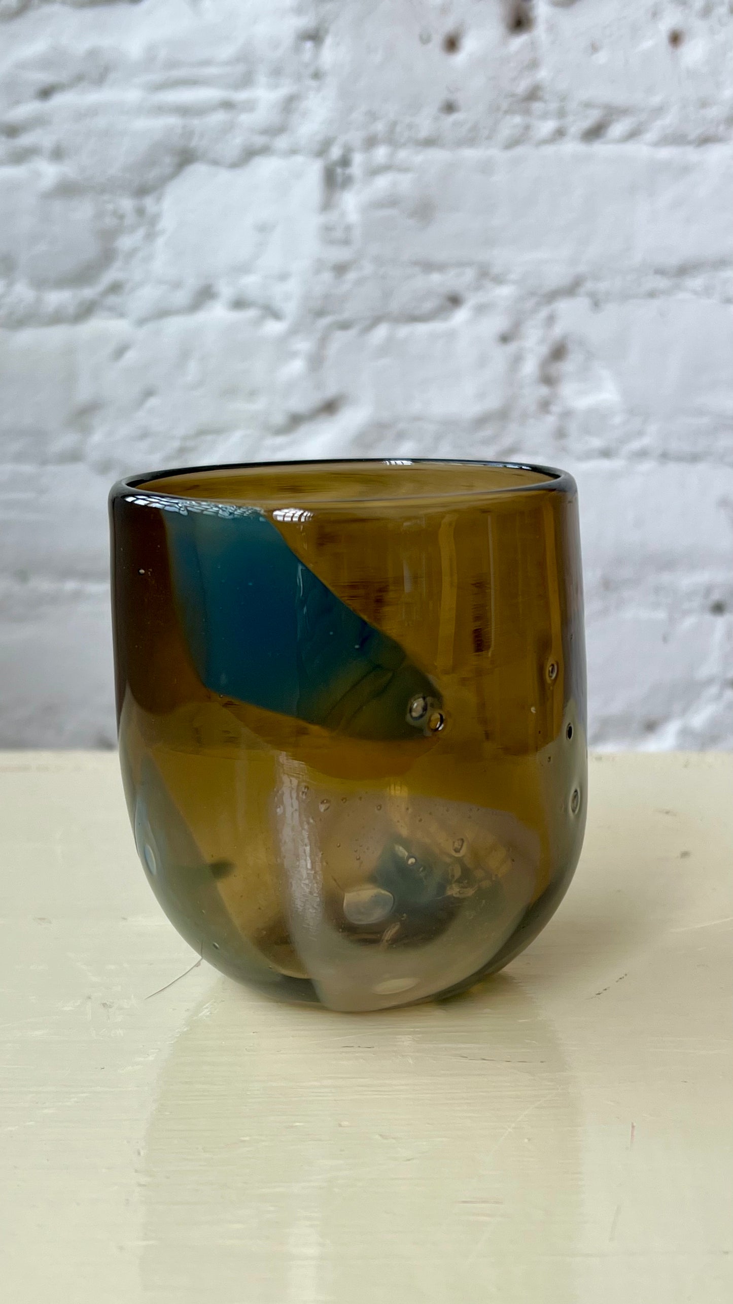 sample sale amber/blue glass