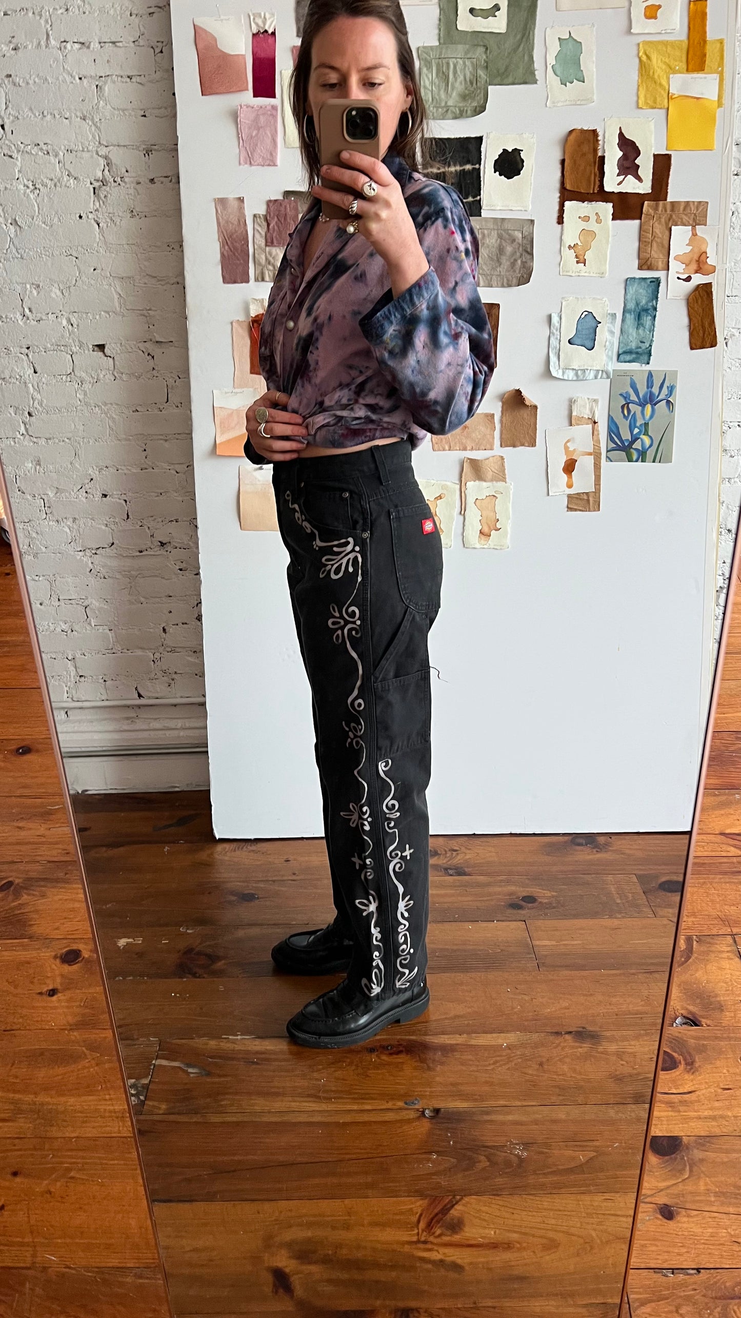 sample sale ꩜ black denim swirl pant ꩜