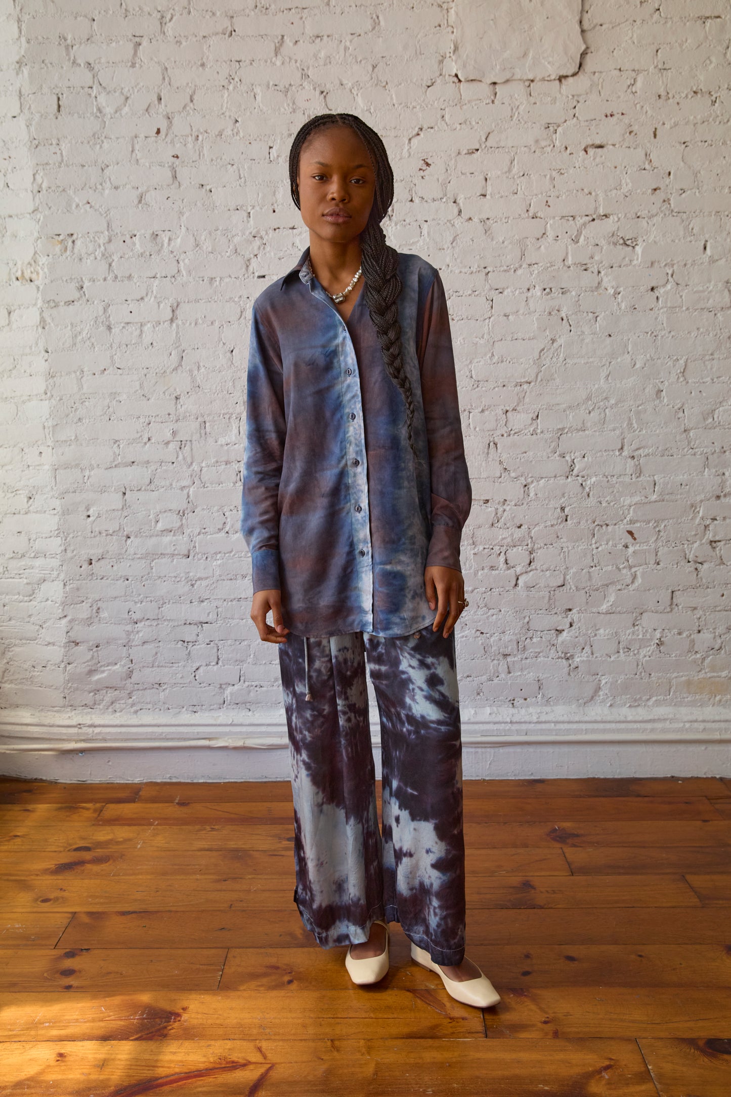 botanical button down nebula