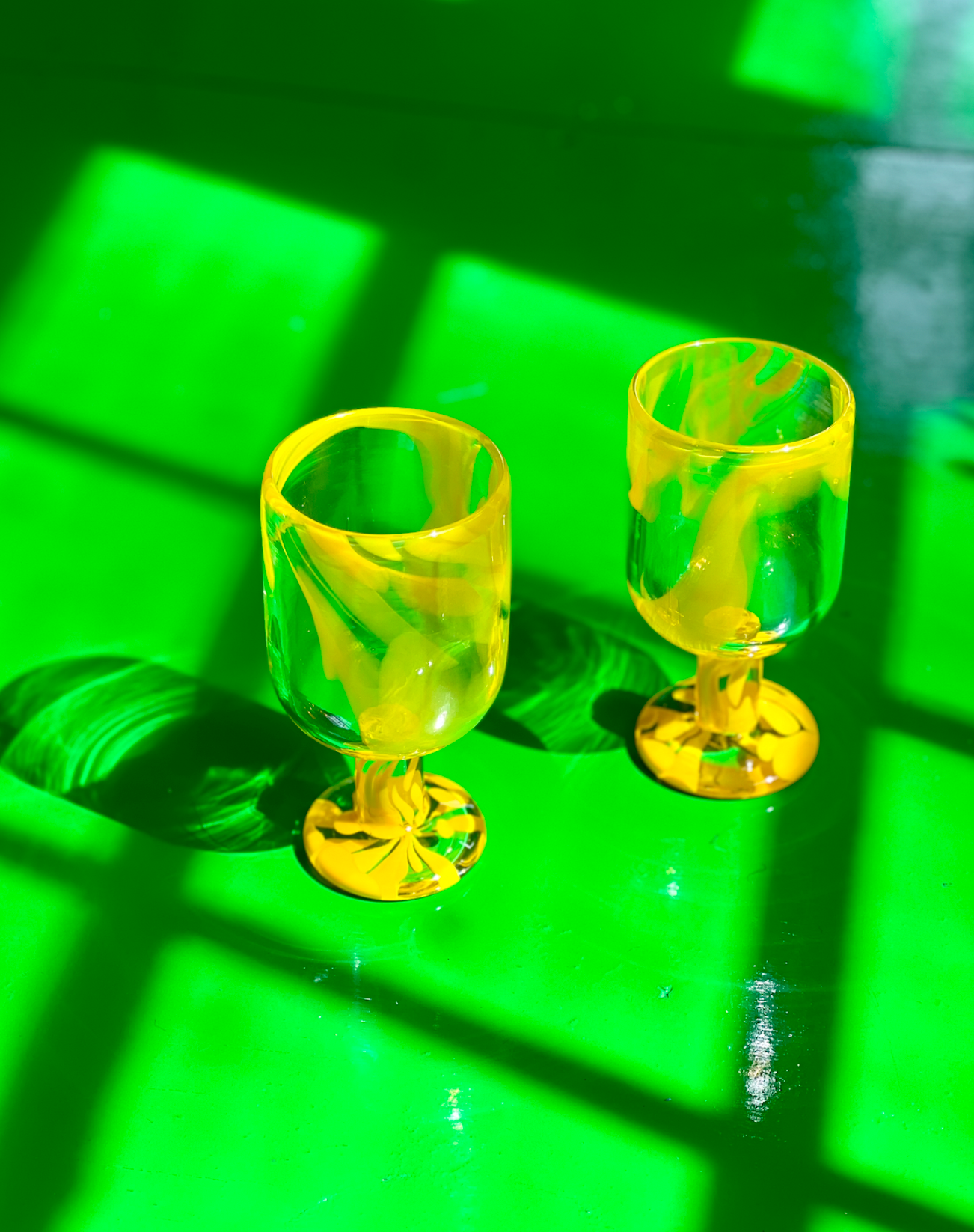 wine glass in sunny