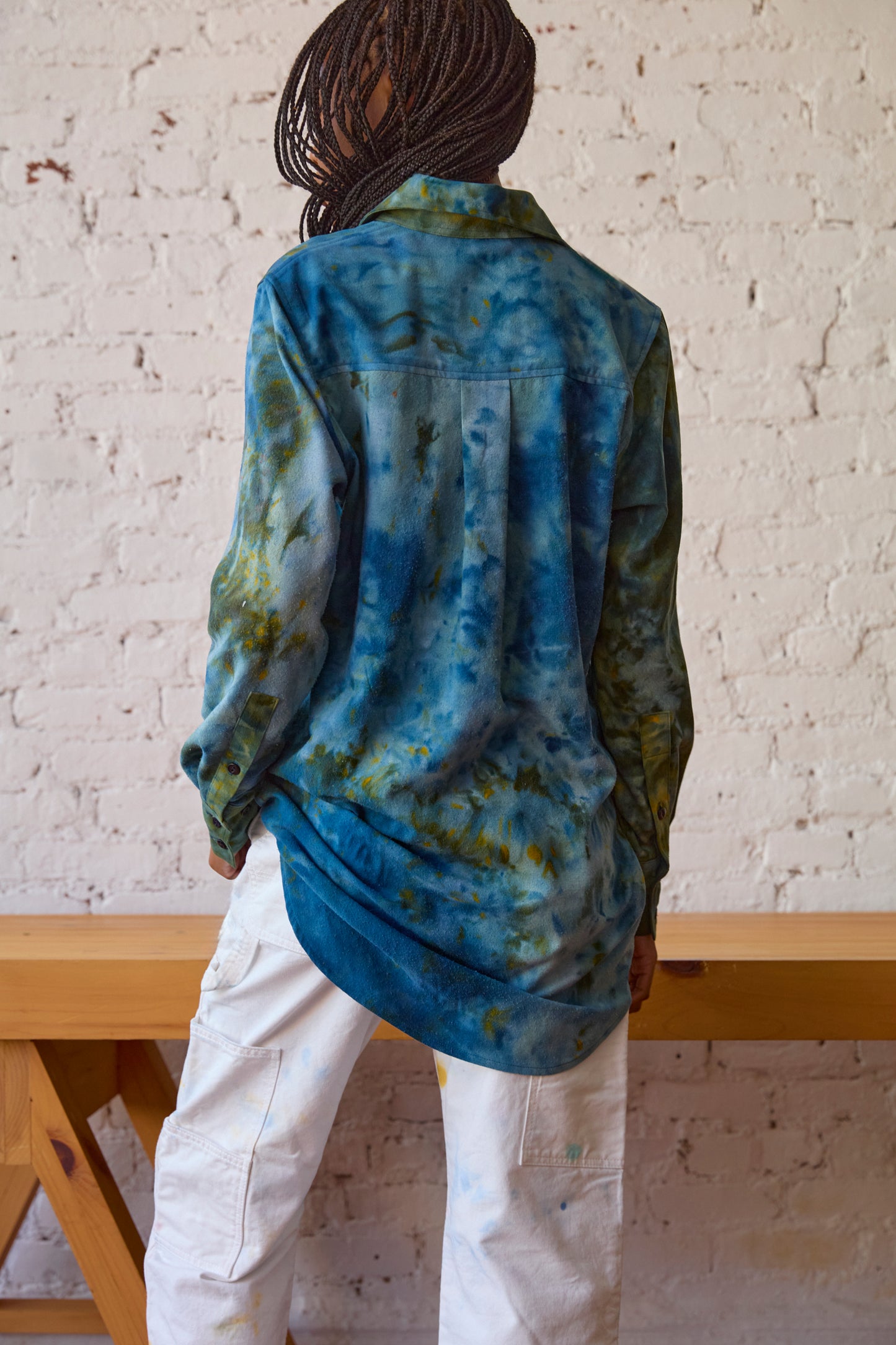 button down in raw silk