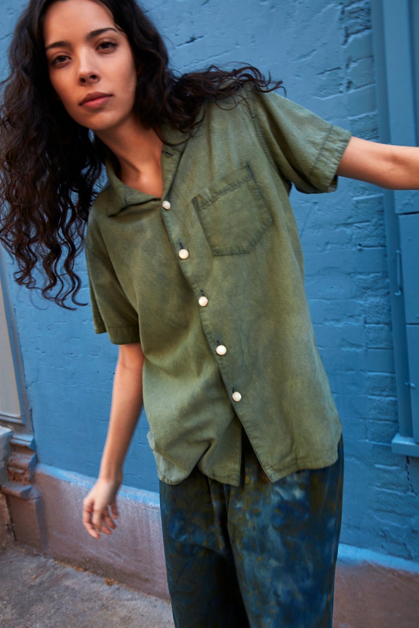 Leisure Blouse in Forest - Short Sleeve