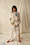 Botanical Silk Pants - Tree Bark, Indigo, and Chorolophyll