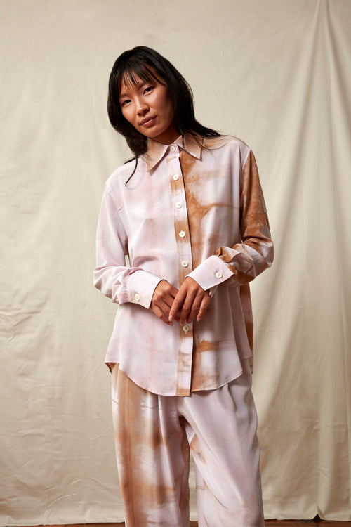 Botanical Silk Blouse - Cochineal, Madder Root, and Tree bark