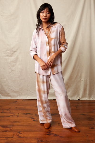 Botanical Silk Blouse - Cochineal, Madder Root, and Tree bark