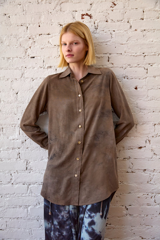 botanical button down in ash