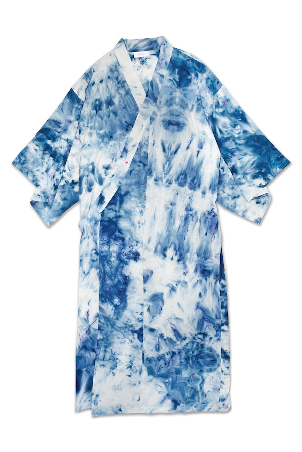 Raw Silk Robe in Splash