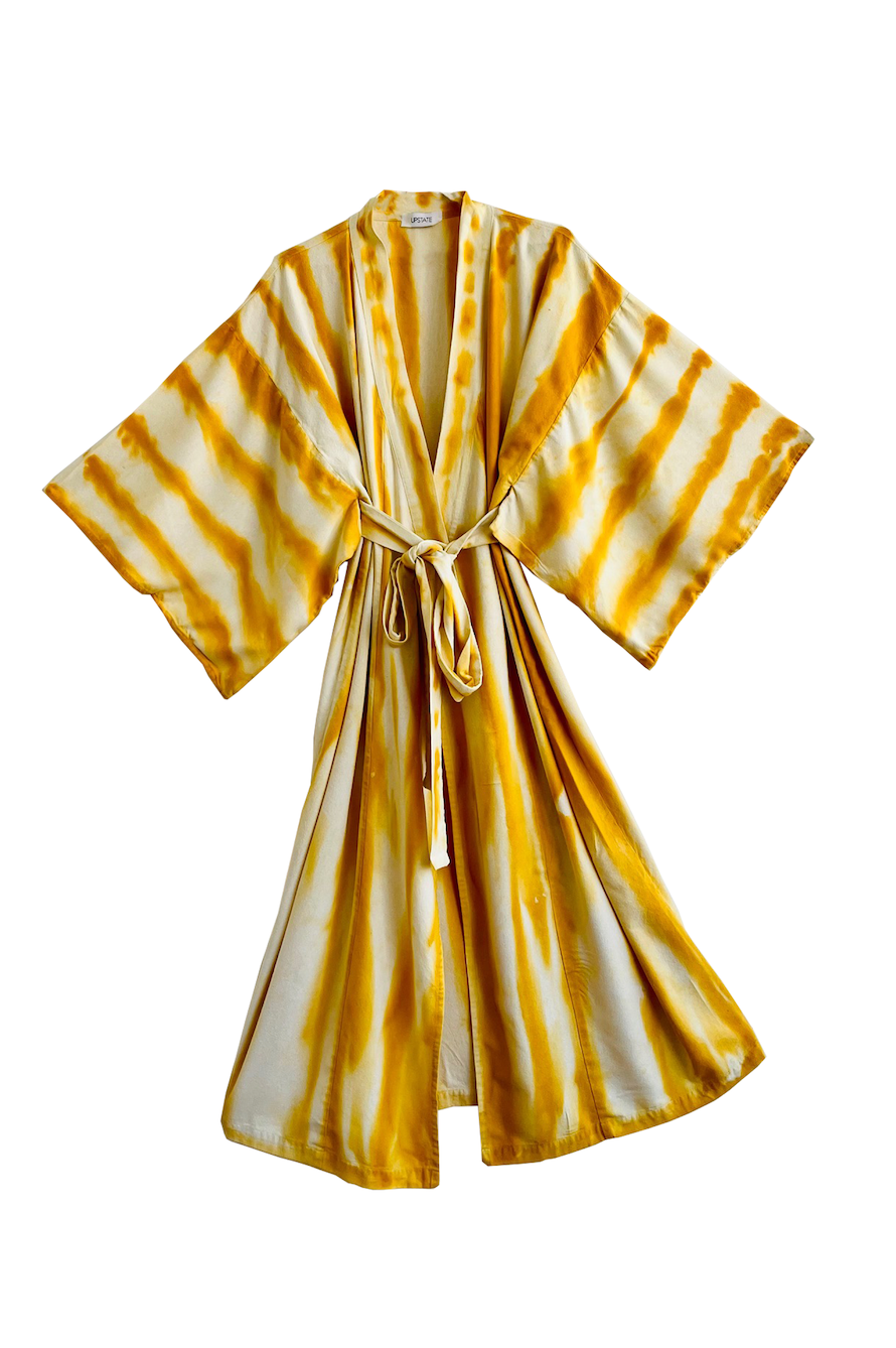 Raw Silk Robe in Banda