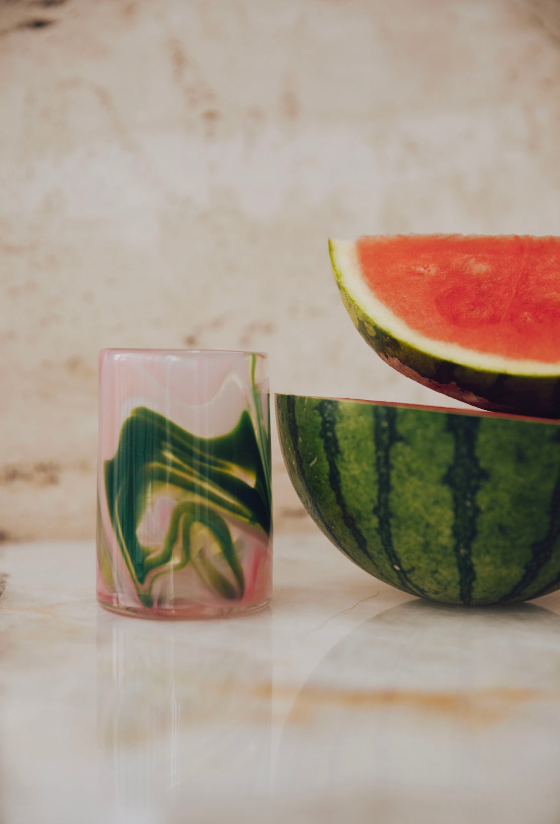 Hand Dyed Watermelon Glass
